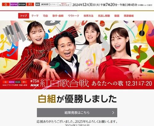 「紅白歌合戦」画面注視データを分析 “視聴者が最もくぎづけになったパフォーマンスシーン”　1位はB’zのサプライズ歌唱シーン