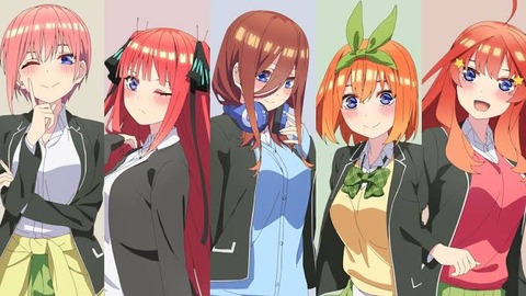 五等分の花嫁とかいうヒロインが軒並み乳とケツがでかいアニメ