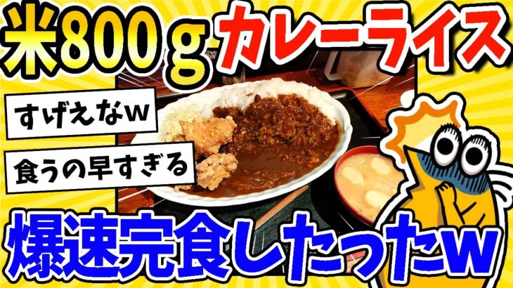 【衝撃】米800gのカレーたのんだ!→その完食スピードが速すぎるwww