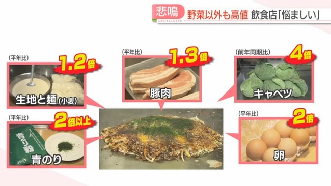 【悲報】お好み焼き屋さん、大ピンチ