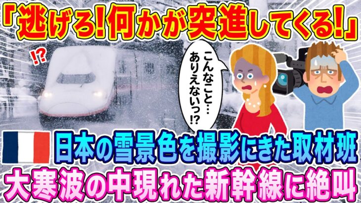 【仰天】「バケモノだ!早く逃げろ!」日本の雪景色を撮影にきたフランスの取材班、大寒波のなか現れた新幹線に大絶叫した理由…w