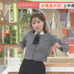 松岡朱里アナ　上半身のストレッチ！！