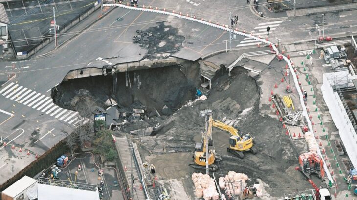 下水道管内で発見されたトラックの運転席！ドローンで調査した結果は！？