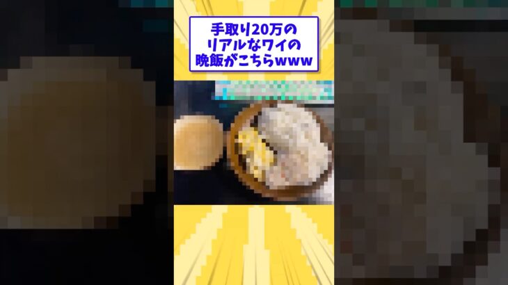 【仰天】手取り20万のリアルなワイの晩飯がこちらwww