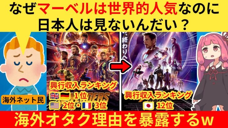 【動画】外国人さん「なぜ日本人はマーベル映画を見ないの!?」→海外オタク、それはね…