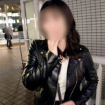 【揺れるGカップ】革ジャンの下はニットの巨乳だった！！