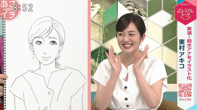 鈴木奈穂子アナ　漫画家に似顔絵を描いてもらって興奮！！