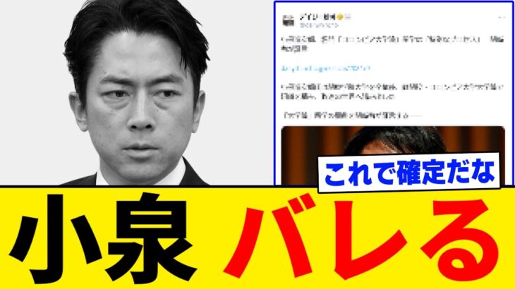 【マジかよ】小泉進次郎、”操り人形”だったことが完全にバレてしまう・・・。
