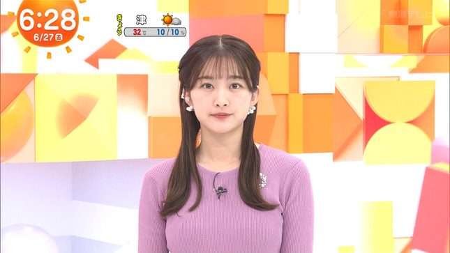 原田葵アナ　ピタピタニットの豊乳！！