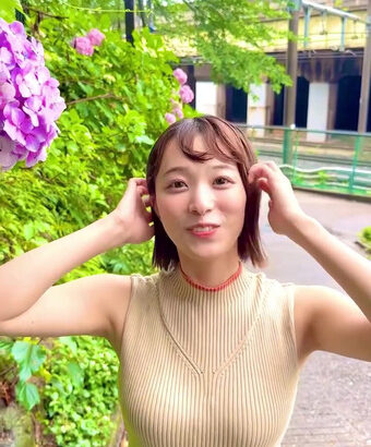 今井春花キャスター　ピタピタノースリ全力疾走で巨乳が揺れる！！【GIF動画あり】