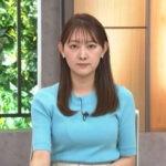 森山みなみアナ　くっきりニット ＆ 谷間がチラ見え！！【GIF動画あり】