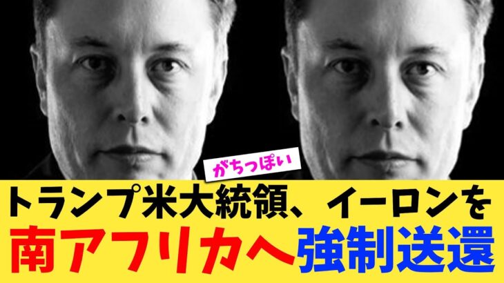 【国際】トランプ米大統領、イーロン・マスク氏を南アフリカへ強制送還することを検討
