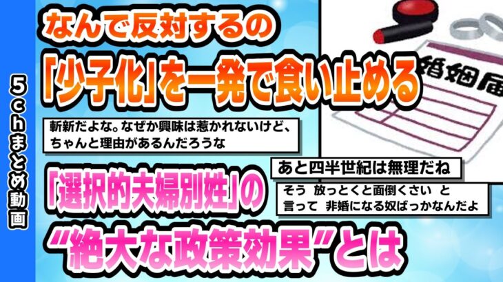 【社会】少子化対策の新たな鍵⁉ 選択的夫婦別姓の効果とは？