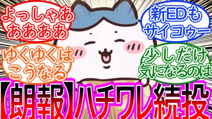 【驚愕】再開したアニメで今後もハチワレの声が続投される事に喜ぶ視聴者の反応集