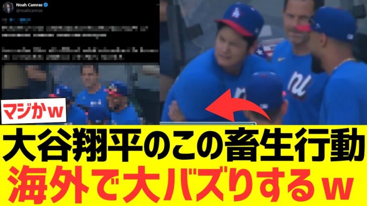 【動画】大谷翔平の畜生行動が海外で大バズりするwwwwwwwwww