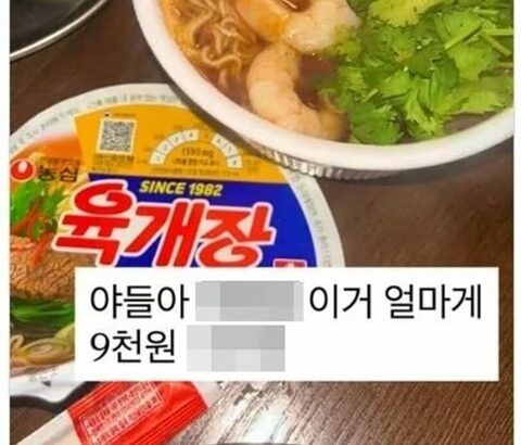 【韓国】 カップ麺に海老とパクチーだけ…ソウルの「1000円」トムヤムクンラーメンに批判集中