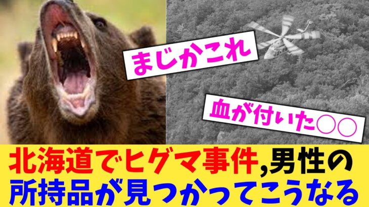 【仰天】北海道でヒグマ事件,男性の 所持品が見つかってこうなる