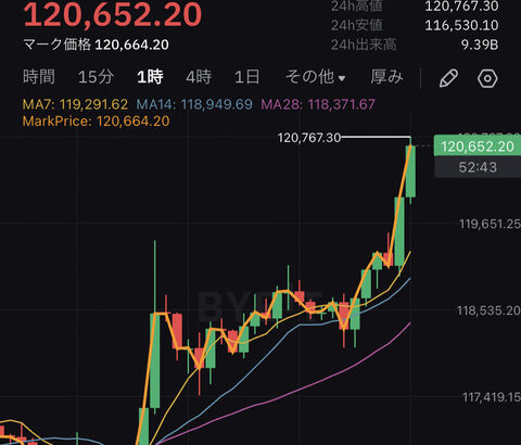 【速報】ビットコイン120,000ドル突破wwwwwwwwww【BTC】