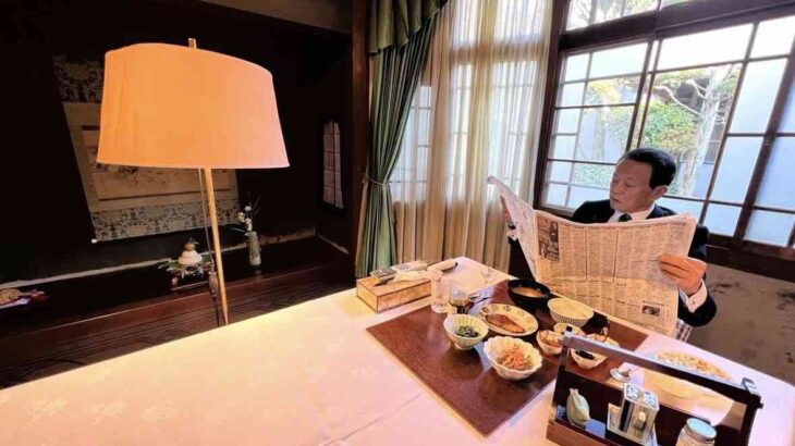 【画像】麻生太郎家の朝食wwwwww