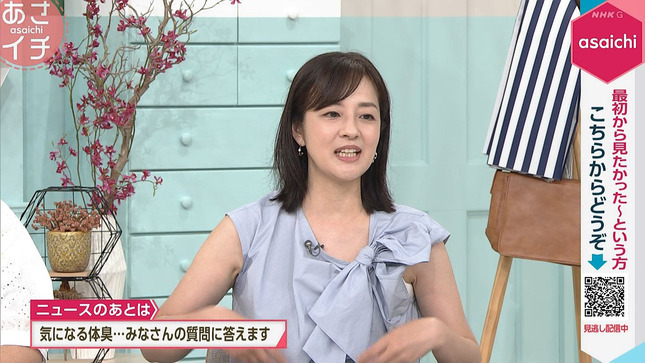 鈴木奈穂子アナ　ノースリーブに脇汗くっきり！！