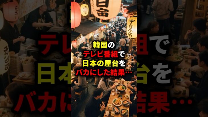 【衝撃】韓国「さすがに汚すぎるw」韓国のテレビ番組で日本の屋台をバカにした結果‥