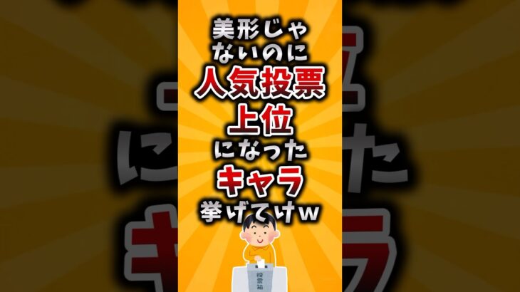 【動画】美形じゃないのに人気投票上位になったキャラ挙げてけw