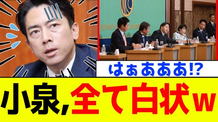 【衝撃】自民党、小泉進次郎が全国民に対しついに全てを白状した結果www