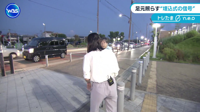 嶺百花アナ　お尻にパン線が浮き出るレポート！！【GIF動画あり】