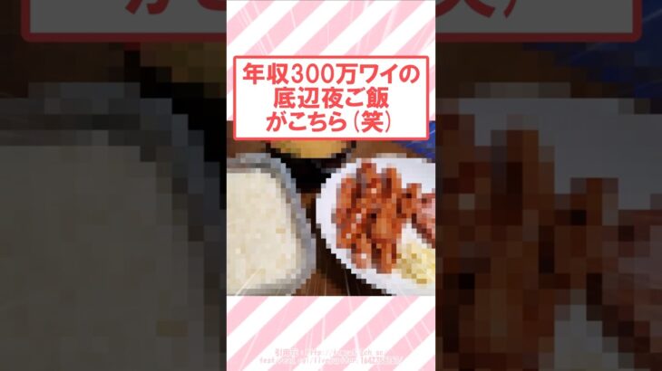 【動画】ワイ年収300万の底辺夜ご飯がこちら(笑)