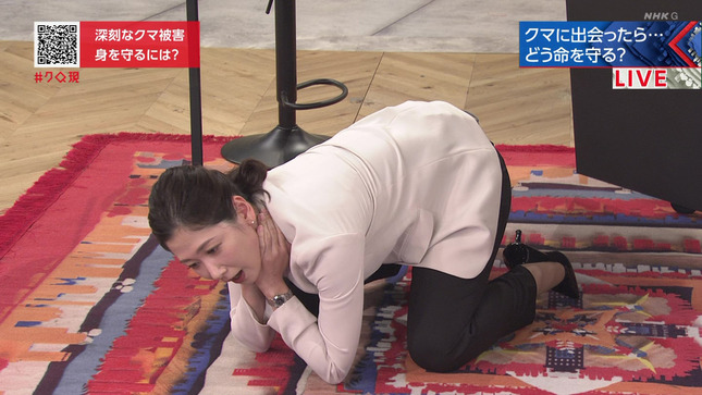 桑子真帆アナ　四つん這いにさせられて、更に足を開くように指示される！！【GIF動画あり】