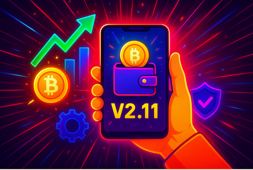 【性能アップ】話題の仮想通貨ウォレットが新たにV2.11を公開！
