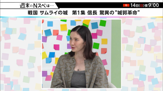 市川紗椰キャスター　うっすらと巨乳の谷間！！