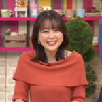 若林有子アナ　ニットの豊乳！！