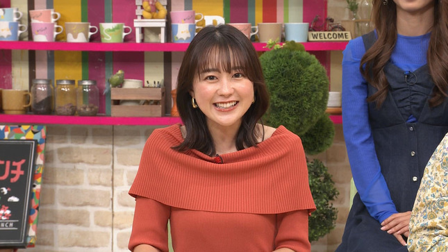 若林有子アナ　ニットの豊乳！！