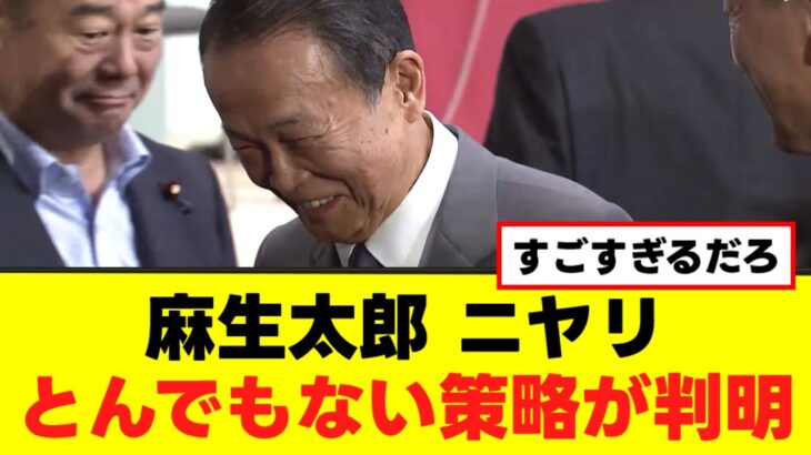 【動画】麻生太郎氏ニヤリ、とんでもない策略が判明www