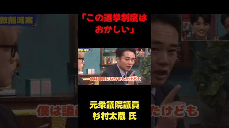 【衝撃】「この選挙制度は明らかにおかしいんですよ」