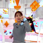 井上清華アナ　ニットで腕を振って胸を振るエクササイズ！！【GIF動画あり】