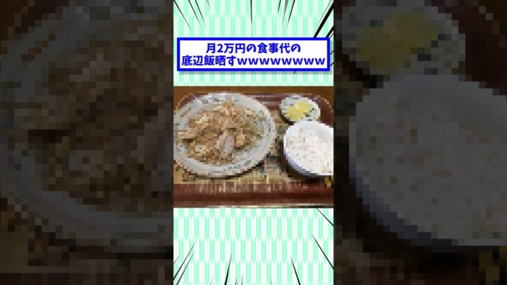 【マジかよ】月2万円の食事代の底辺飯晒すwwwwwwww
