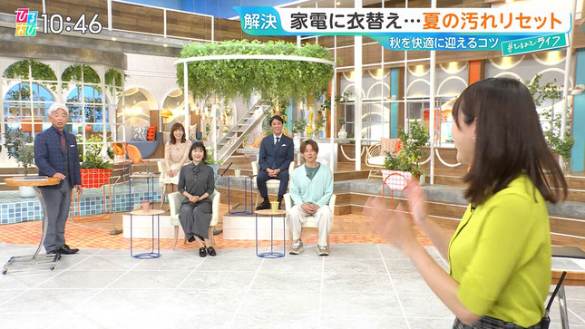 若林有子アナ　ニットで胸元強調！！