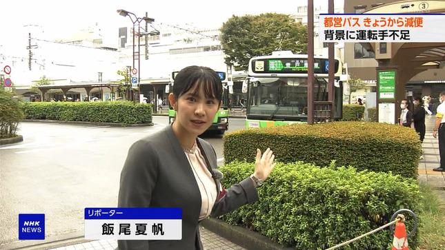 飯尾夏帆アナ　巨乳横乳レポート！！