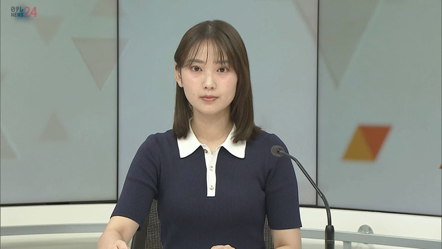 林田美学アナ　ニットで胸元強調！！