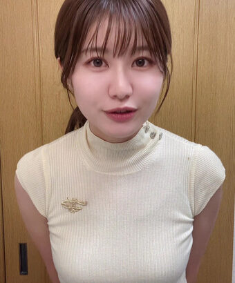 市村紗弥香キャスター　巨乳くっきり、ノースリニットの天気予報！！【GIF動画あり】