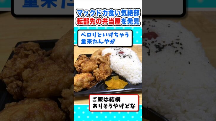 【衝撃】厳しめ判定!?元マックドカ食い気絶部ワイ、転部先の弁当を発見w