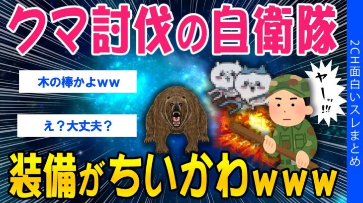 【動画】クマ討伐の自衛隊、装備が完全にちいかわww