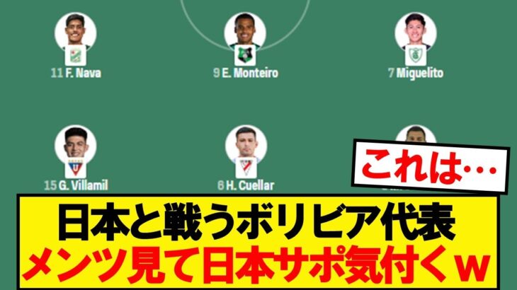 【衝撃】日本と戦うボリビア代表、メンバーがこちらwwwww