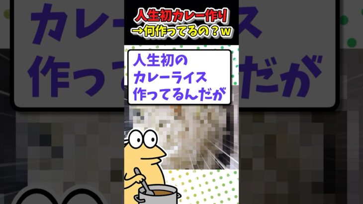 【動画】人生初カレーライス作ったら何作ってる?と煽られたw