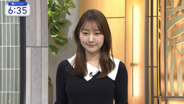 森山みなみアナ　ニットの豊乳！！