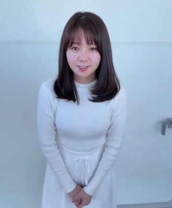 冨田有紀アナ　白いピタピタニットが薄っすらと透ける！！【GIF動画あり】