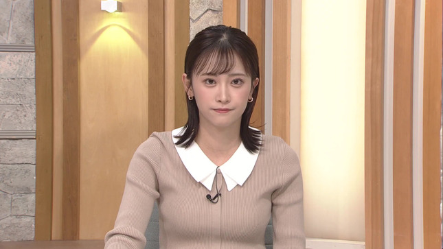 嶺百花アナ　ニットで巨乳がくっきり！！【GIF動画あり】