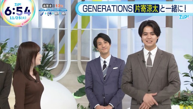 水卜麻美アナ　ニットで巨乳がくっきり！！